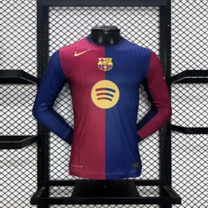 2024/25 Barcelona Home Soccer Jersey Long Sleeve Player Version