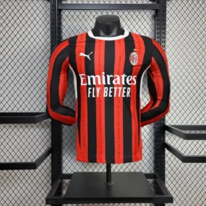 2024/25 AC Milan Home Soccer Jersey Player Version Long Sleeves