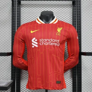 2024/25 Liverpool Home Soccer Jersey Player Version Long Sleeve