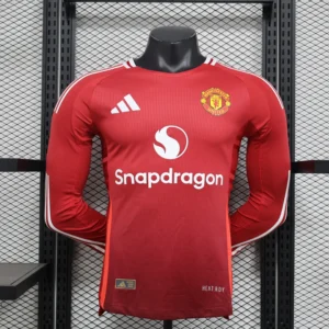 2024/25 Manchester United Home Soccer Jersey Player Version Long Sleeve