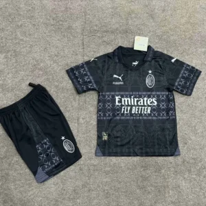 2024 AC Milan Fourth Speical Soccer Jersey Black Kid Kit