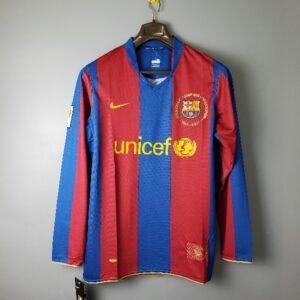 07/08 Barcelona home Retro long sleeves