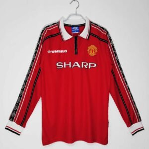 Manchester United 1998/99 home Long Sleeve Retro Soccer Jersey