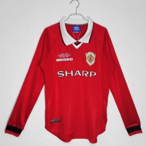 Manchester United 1999/00 home Long Sleeve Retro Soccer Jersey
