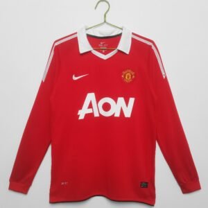 Manchester United 2010/11 home Long Sleeve Retro Soccer Jersey