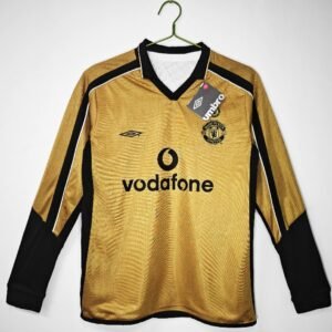 Manchester United 2001/02 Long Sleeve Retro Soccer Jersey two-sided Centennial commemorative