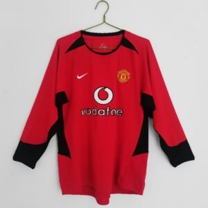 Manchester United 2002/04 Home Long Sleeve Retro Soccer Jersey