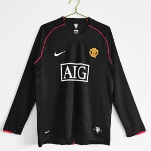 Manchester United 2007/08 away Long Sleeve Retro Soccer Jersey