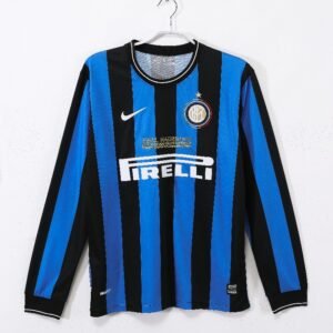 Inter Milan 2009/10 Home Long Sleeve Retro Soccer Jersey