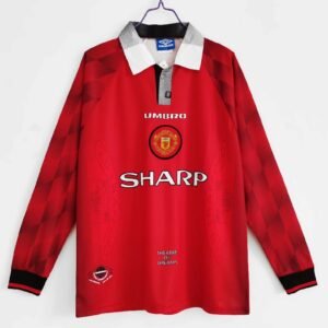 Manchester United 1996/97 home Long Sleeve Retro Soccer Jersey