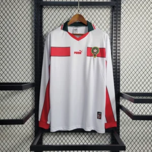 1998 Morocco Away White Long Sleeve Retro Jersey