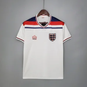 1982 England Home White Retro Jersey