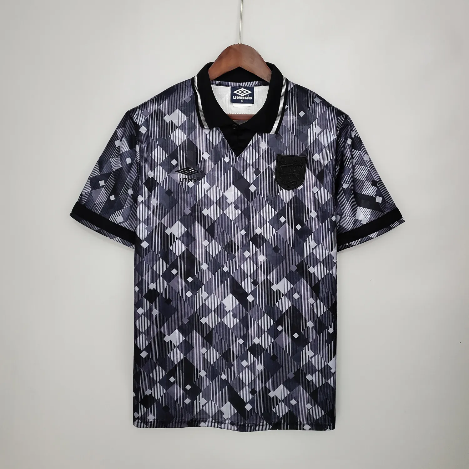 1990 England Retro black away fans version jersey